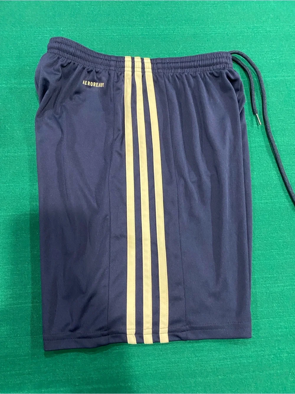 adidas Navy Athletic Shorts with White Side Stripes Unisex Men’s Size XS